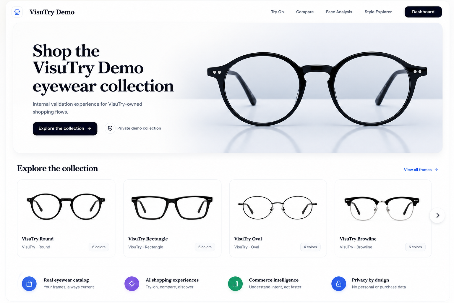 VisuTry Business eyewear commerce platform hero visual