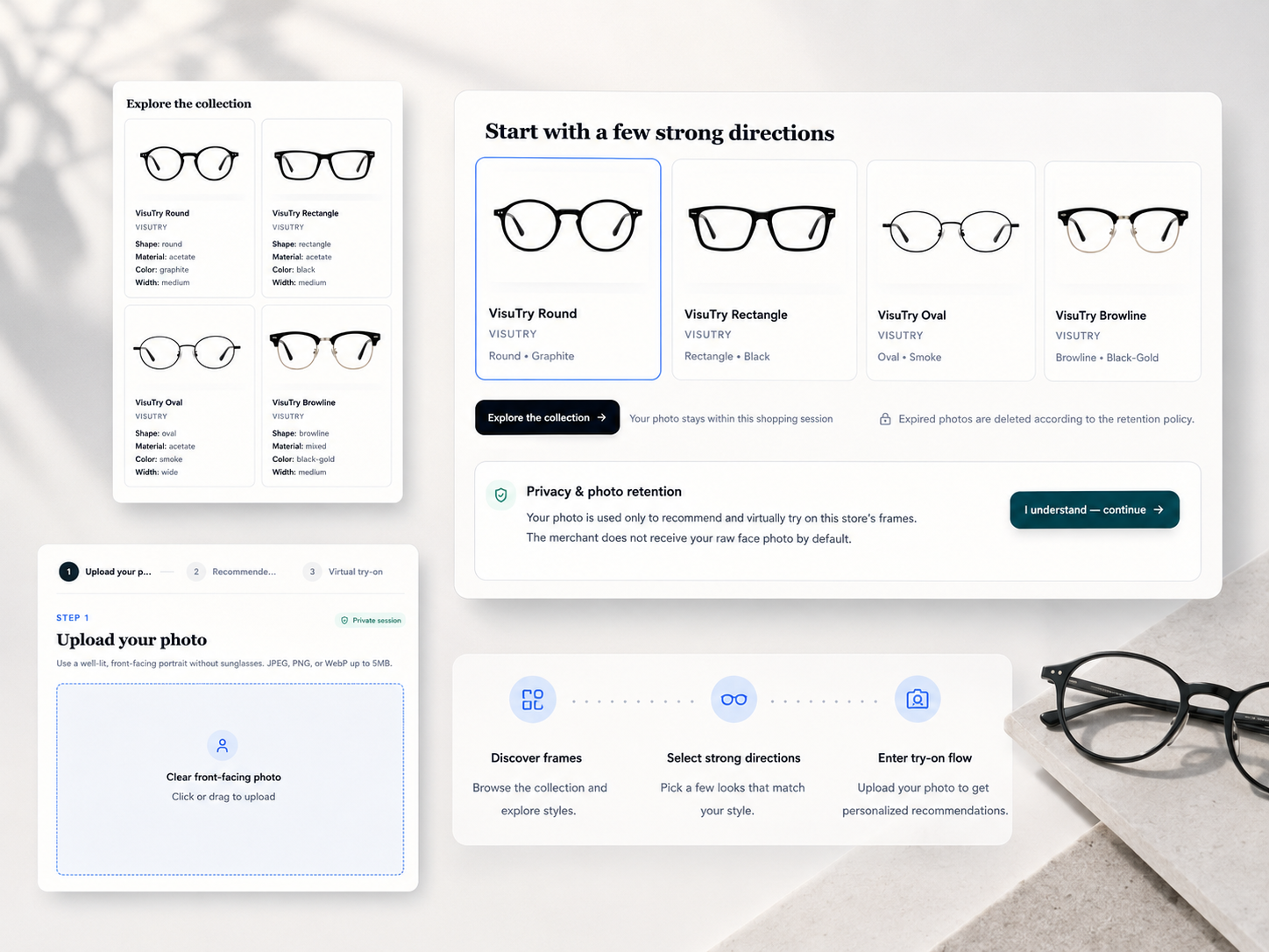 VisuTry Store discovery, recommendation, Try-On, and Compare experience detail