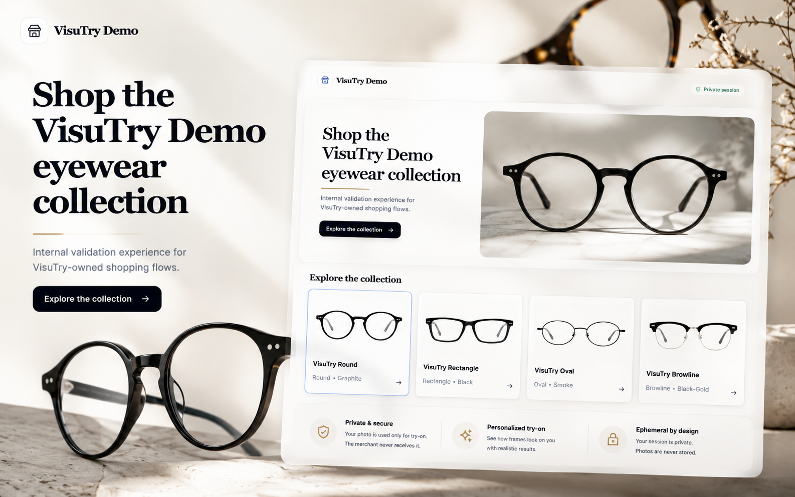 VisuTry Store eyewear shopping experience visual